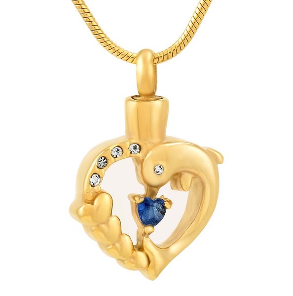 ijd9625 stainless steel gold dolphin heart shaped inlay blue cryatal casket necklace for ashes urn souvenir pendant memorial jewelry, Silver
ijd9625 stainless steel gold dolphin heart shaped inlay blue cryatal casket necklace for ashes urn souvenir pendant memorial jewelry, Silver