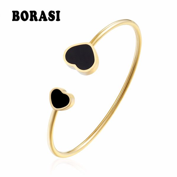 borasi new stainless steel heart love bracelets & bangles for women trendy charms gold color bracelet bangle wedding jewelry, Black
borasi new stainless steel heart love bracelets & bangles for women trendy charms gold color bracelet bangle wedding jewelry, Black