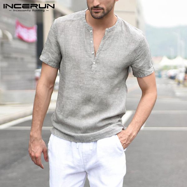 incerun summer fashion men striped shirt short sleeve breathable shirt streetwear camisa masculina casual brand men 2020, White;black
incerun summer fashion men striped shirt short sleeve breathable shirt streetwear camisa masculina casual brand men 2020, White;black