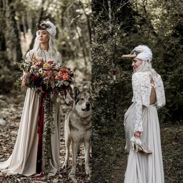 bohemian white a line wedding dresses long sleeve tulle lace applique two pieces wedding gowns sweep train robe de mariée
bohemian white a line wedding dresses long sleeve tulle lace applique two pieces wedding gowns sweep train robe de mariée