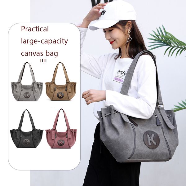 canvas hand bags for women 2020 handbag female shoulder bags ladies messenger purses large capacity tote crossbody bag