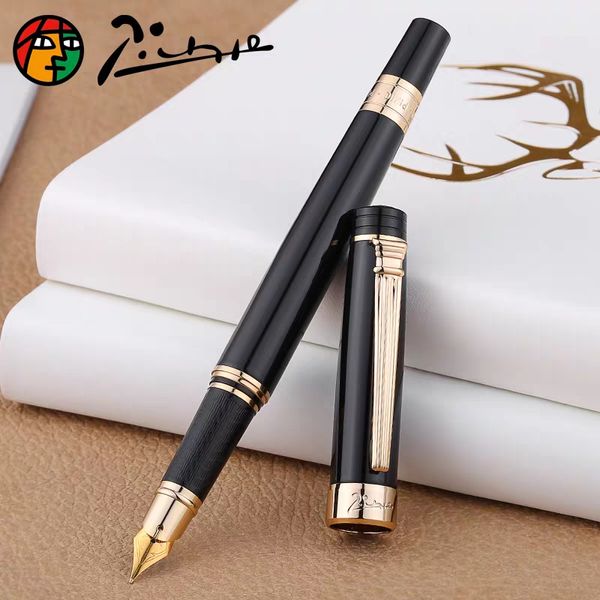 Pimio Picasso Fountain Pen Ink Pen Gold Silver Clip Student Teacher Business Roman Style Stationery Office School Supplie