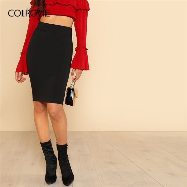 colrovie black solid high waist bodycon classy skirt women 2019 summer korean knee length pencil skirt ladies elegant skirts
colrovie black solid high waist bodycon classy skirt women 2019 summer korean knee length pencil skirt ladies elegant skirts