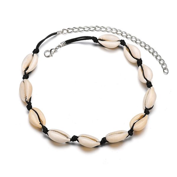 summer fashion black rope chain natural seashell choker necklace collar necklace shell choker necklace for summer beach, Silver
summer fashion black rope chain natural seashell choker necklace collar necklace shell choker necklace for summer beach, Silver
