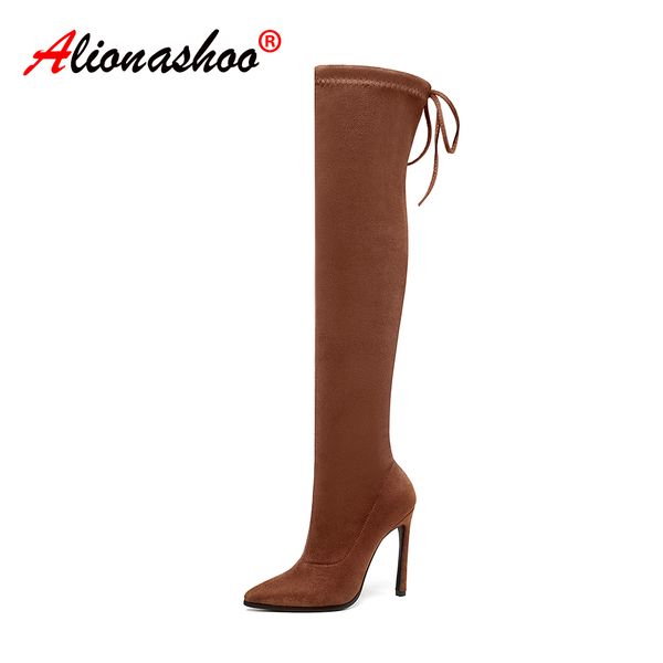 high heel boots stretch thigh boots slim over the knee 11.5cm high heels stiletto shoes women 9 colors large size 43, Black
high heel boots stretch thigh boots slim over the knee 11.5cm high heels stiletto shoes women 9 colors large size 43, Black