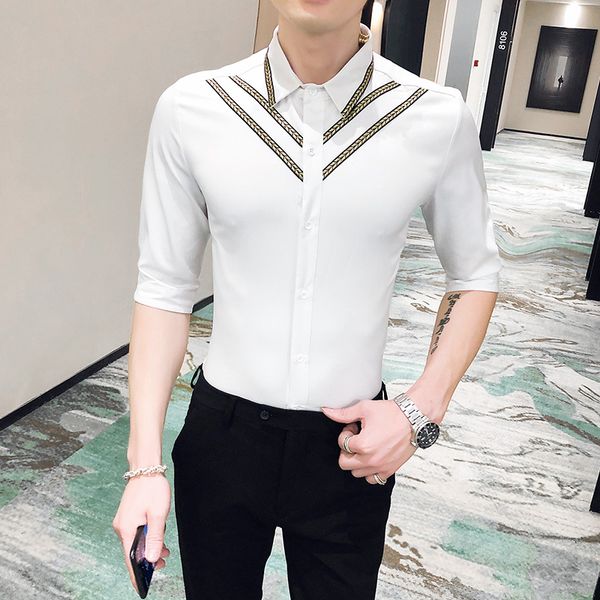 2020 brand clothing male summer bohemian style short sleeve shirts/men's slim fit casual shirts plus size s-5xl, White;black
2020 brand clothing male summer bohemian style short sleeve shirts/men's slim fit casual shirts plus size s-5xl, White;black