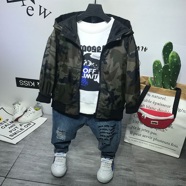 3pcs wlg boys outfits kids clothing set spring camouflage coat patchwork hoodie and jean set baby fashion clothes for 2-6 years t200413, White
3pcs wlg boys outfits kids clothing set spring camouflage coat patchwork hoodie and jean set baby fashion clothes for 2-6 years t200413, White