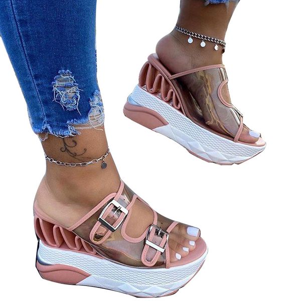 summer women's shoes transparent belt buckle super high heel shoes fashion thicken bottoms women wedge slippers female sandals, Black
summer women's shoes transparent belt buckle super high heel shoes fashion thicken bottoms women wedge slippers female sandals, Black