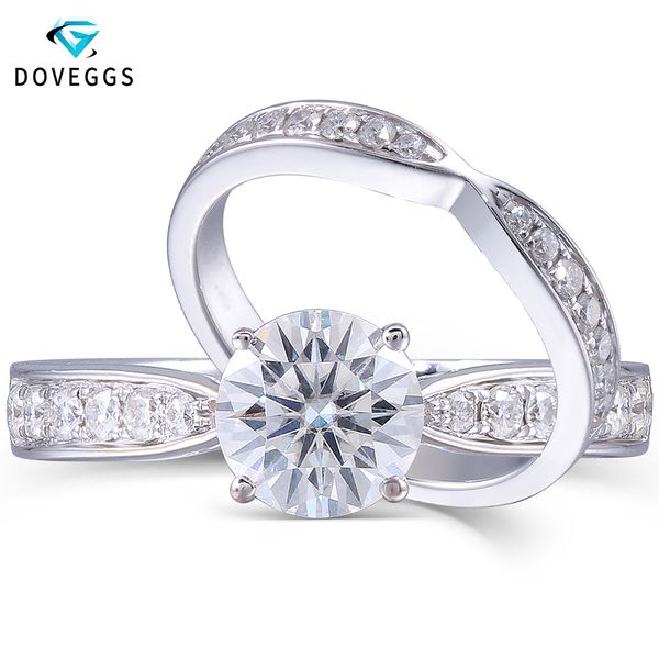 doveggs genuine solid 14k 585 white gold 1 carat center 6.5mm moissanite diamond engagement ring set with stackable thin band t200701, Slivery;golden
doveggs genuine solid 14k 585 white gold 1 carat center 6.5mm moissanite diamond engagement ring set with stackable thin band t200701, Slivery;golden