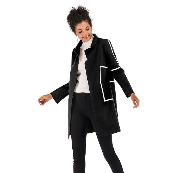 titotato 2018 fashion jacket women winter coat women polyester wool long coat loose pockets solid slim full women's blend, Black
titotato 2018 fashion jacket women winter coat women polyester wool long coat loose pockets solid slim full women's blend, Black