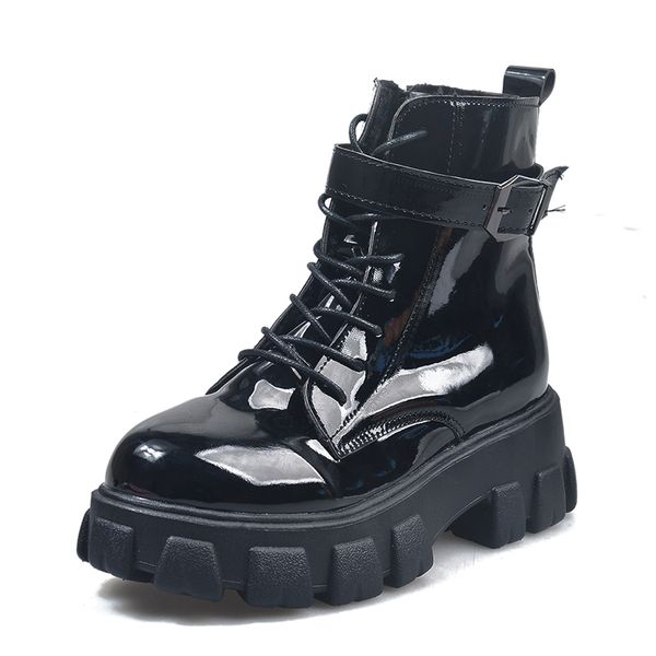 fashion leather plush ankle boots women winter lace up buckle combat warm comfort platform boots high heel cowboy women, Black
fashion leather plush ankle boots women winter lace up buckle combat warm comfort platform boots high heel cowboy women, Black