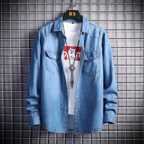 japanese style fashion men shirts retro blue slim fit denim shirts men vintage designer casual hombre, White;black
japanese style fashion men shirts retro blue slim fit denim shirts men vintage designer casual hombre, White;black