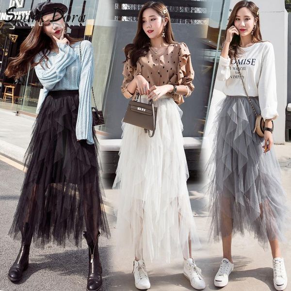 sparkdora spring 2020 fairy temperament new yarn skirt women's skirt korean elastic waist mesh irregular, Black
sparkdora spring 2020 fairy temperament new yarn skirt women's skirt korean elastic waist mesh irregular, Black