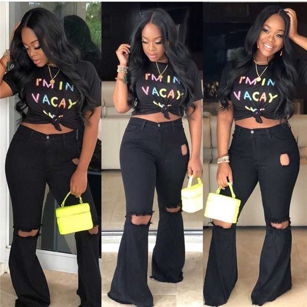 tsuretobe vintage hole ripped jeans women denim high waist flare pants fashion bell-bottoms pants black boot cut trousers female, Blue
tsuretobe vintage hole ripped jeans women denim high waist flare pants fashion bell-bottoms pants black boot cut trousers female, Blue