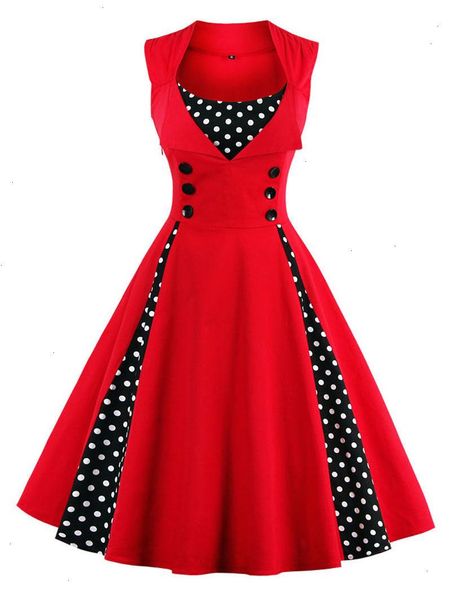 s4xl women robe vintage dress 50s 60s rockabilly dot swing pin up summer party dresses elegant tunic vestidos casual, Black;gray
s4xl women robe vintage dress 50s 60s rockabilly dot swing pin up summer party dresses elegant tunic vestidos casual, Black;gray