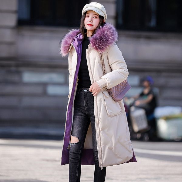5xl large size women's down cotton padded long korean winter jacket for ladies thickening slim loose big fur collar parka f2013, Black
5xl large size women's down cotton padded long korean winter jacket for ladies thickening slim loose big fur collar parka f2013, Black