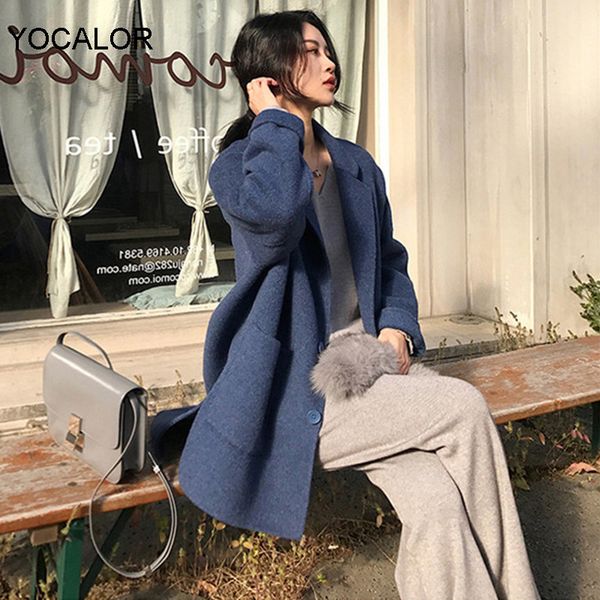 yocalor casual loose front-button women woolen coat thick female blend coat turn-down collar full sleeve winter outwear, Black
yocalor casual loose front-button women woolen coat thick female blend coat turn-down collar full sleeve winter outwear, Black
