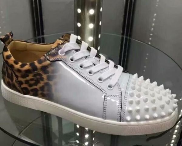 new perfect low gradient leopard patent leather with spikes sneakers women,men red bottom shoes autumn and winter leisure, Black
new perfect low gradient leopard patent leather with spikes sneakers women,men red bottom shoes autumn and winter leisure, Black