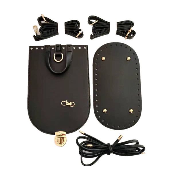 5pcs set diy bag backpack handmade handbag shoulder strap solid color bag bottom with hardware new accessories, Black
5pcs set diy bag backpack handmade handbag shoulder strap solid color bag bottom with hardware new accessories, Black