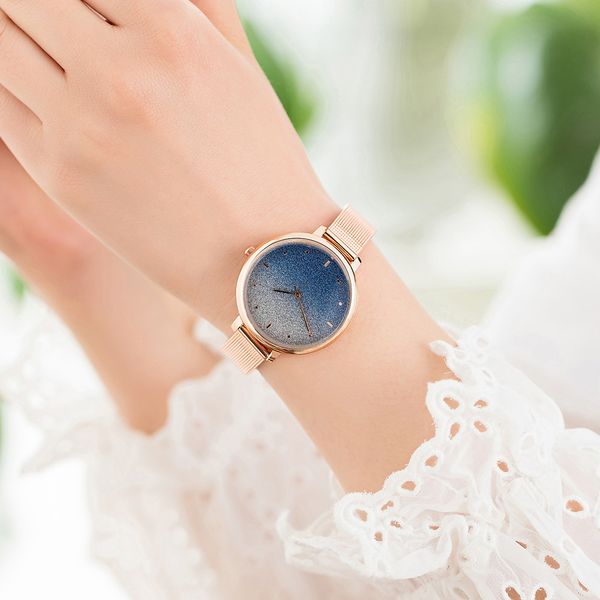 gradient color starry sky dial women fashion wrist watches 2019 rose gold stainless steel mesh strap luxury female quartz watch, Slivery;brown
gradient color starry sky dial women fashion wrist watches 2019 rose gold stainless steel mesh strap luxury female quartz watch, Slivery;brown