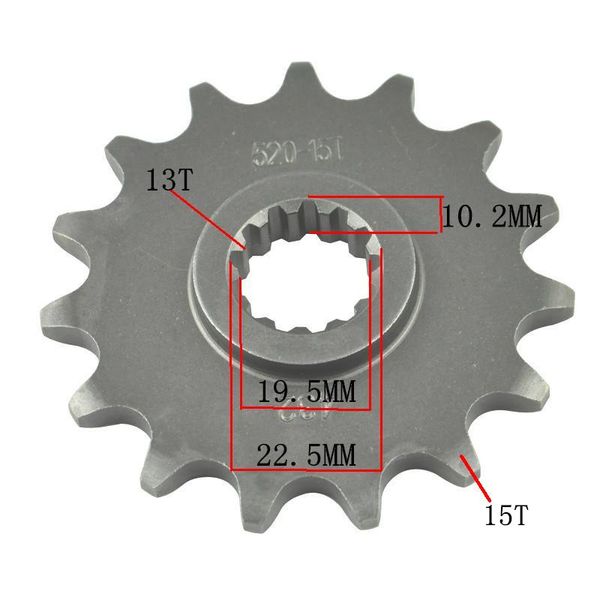 520 15t motocycle front sprocket for dr250 rm250 drz250 gsf250 tsx250 lc dr350 dr200 sp200 drz400 klx400 klx400r
520 15t motocycle front sprocket for dr250 rm250 drz250 gsf250 tsx250 lc dr350 dr200 sp200 drz400 klx400 klx400r