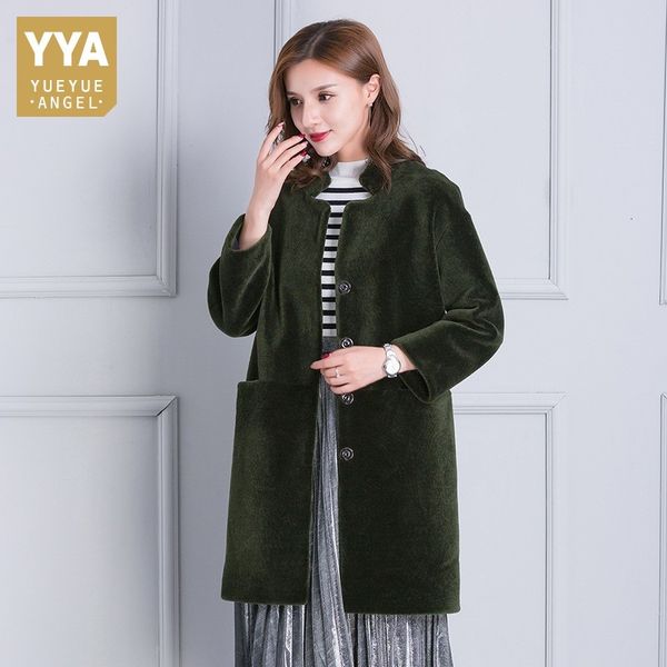 women sheep fur coat long thick real fur office lady slim fit overcoat stand collar warm jcaket pockets single breasted coats, Black
women sheep fur coat long thick real fur office lady slim fit overcoat stand collar warm jcaket pockets single breasted coats, Black