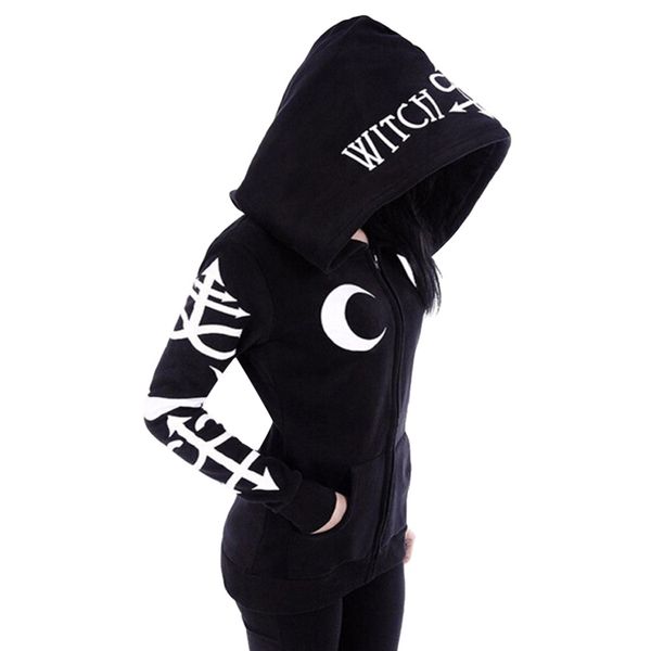 women hoodies gothic punk moon letter print sweatshirts 2019 autumn winter long sleeve black jacket zipper coat casual hoody 2xl, Black;brown
women hoodies gothic punk moon letter print sweatshirts 2019 autumn winter long sleeve black jacket zipper coat casual hoody 2xl, Black;brown