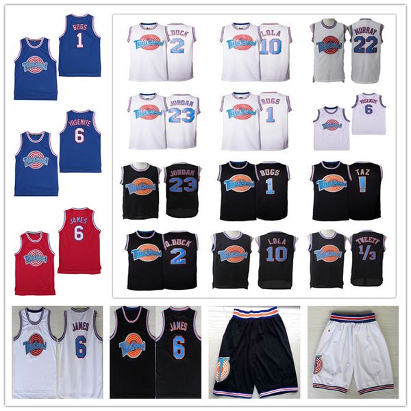 space jam 6 yosemite james 23 michael 1 bugs 2 daffy duck 10 lola bunny taz 1/3 tweety 22 bill murray tune squad movie basketball jerseys, Black;red
space jam 6 yosemite james 23 michael 1 bugs 2 daffy duck 10 lola bunny taz 1/3 tweety 22 bill murray tune squad movie basketball jerseys, Black;red