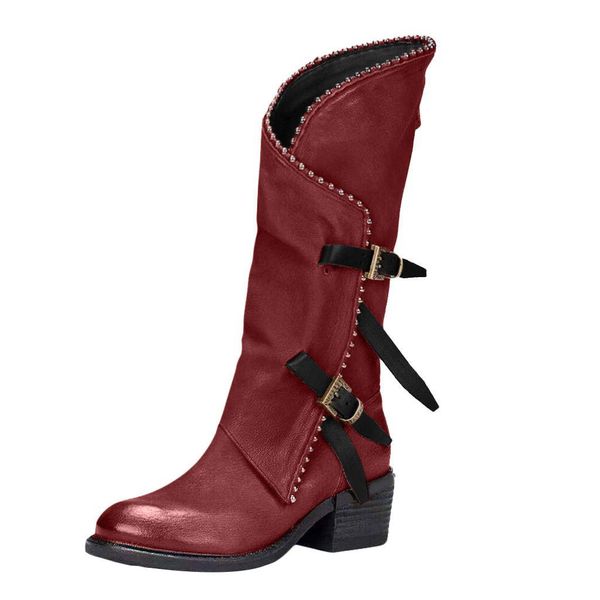 women's western boots winter leather knight boot lady mid tube retro rome high heel rivet shoes cowboy casual botas, Black
women's western boots winter leather knight boot lady mid tube retro rome high heel rivet shoes cowboy casual botas, Black