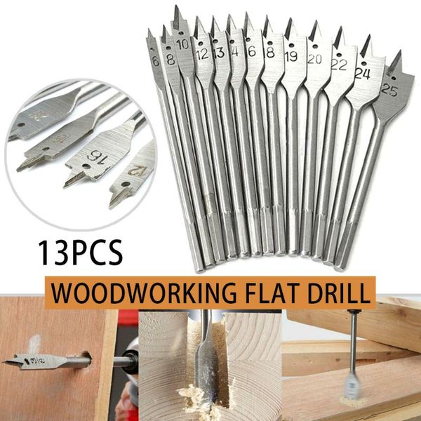 13pcs wood drill bit set spade flat hexagonal shank bits 150mm length 6mm-25mm js23
13pcs wood drill bit set spade flat hexagonal shank bits 150mm length 6mm-25mm js23