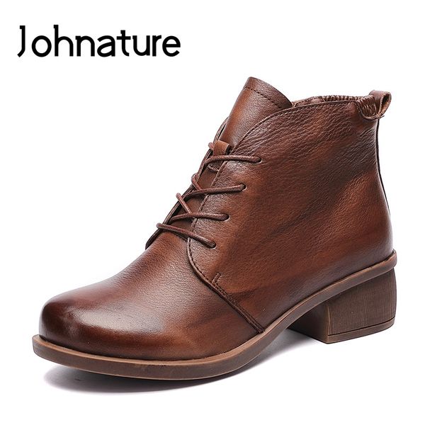 johnature genuine leather ankle boots retro women shoes 2019 new autumn winter round toe square heel zip cross-tied women boots, Black
johnature genuine leather ankle boots retro women shoes 2019 new autumn winter round toe square heel zip cross-tied women boots, Black