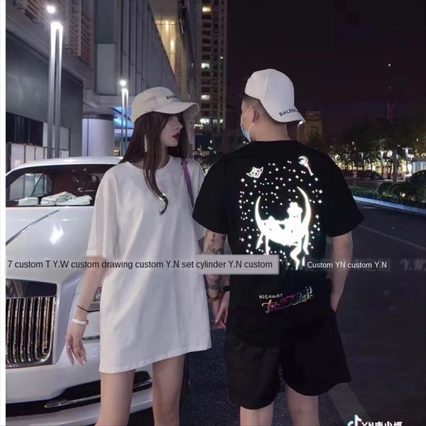 ins super fire colorful reflective beautiful girl warrior t-shirt loose all-match age-reducing women's fashion, White
ins super fire colorful reflective beautiful girl warrior t-shirt loose all-match age-reducing women's fashion, White