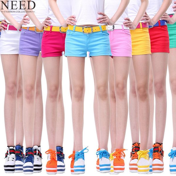 2017 summer denim shorts for women cotton candy color short jeans for women mid waist black white shorts plus size, White;black
2017 summer denim shorts for women cotton candy color short jeans for women mid waist black white shorts plus size, White;black