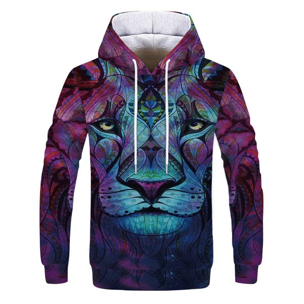 mens designer colorful tiger head 3d digital printing casual hooded sweater, Black
mens designer colorful tiger head 3d digital printing casual hooded sweater, Black
