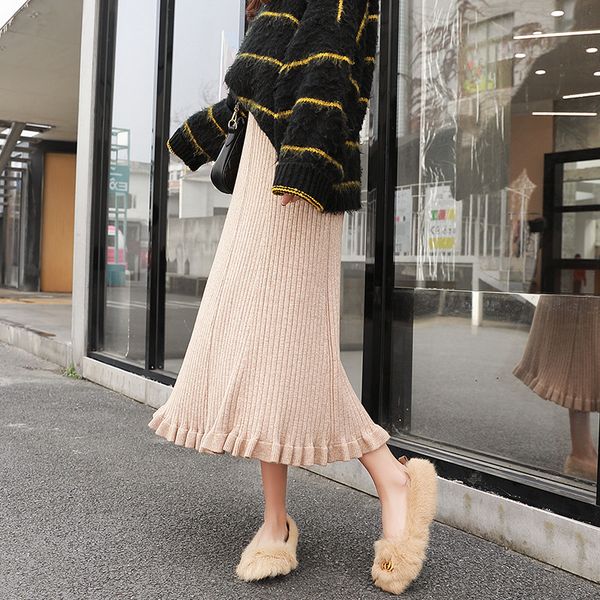 fishtail skirt women autumn winter kintted skirt maxi high waist solid women skirts a-line long elegant streetwear jupe, Black
fishtail skirt women autumn winter kintted skirt maxi high waist solid women skirts a-line long elegant streetwear jupe, Black