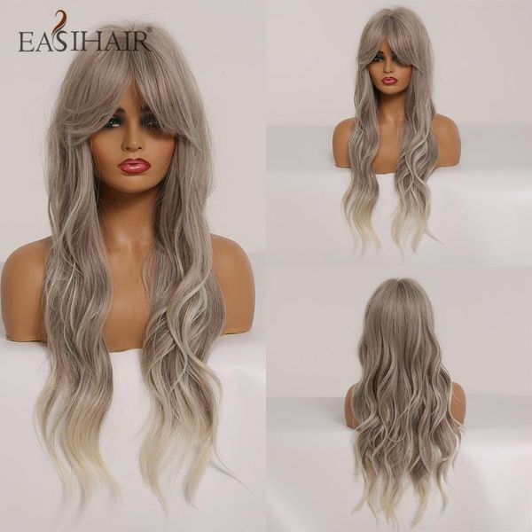 easihair long grey ombre wavy wigs for women synthetic wigs with bangs cosplay daily party natural wig heat resistant, Black
easihair long grey ombre wavy wigs for women synthetic wigs with bangs cosplay daily party natural wig heat resistant, Black