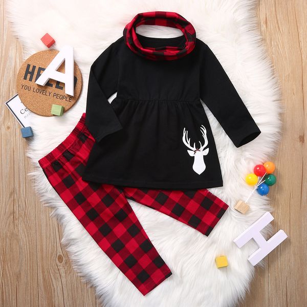 kids toddler girl clothes christmas long sleeve girls clothes autumn plaid pants scarf 3pcs outfits set children, White
kids toddler girl clothes christmas long sleeve girls clothes autumn plaid pants scarf 3pcs outfits set children, White