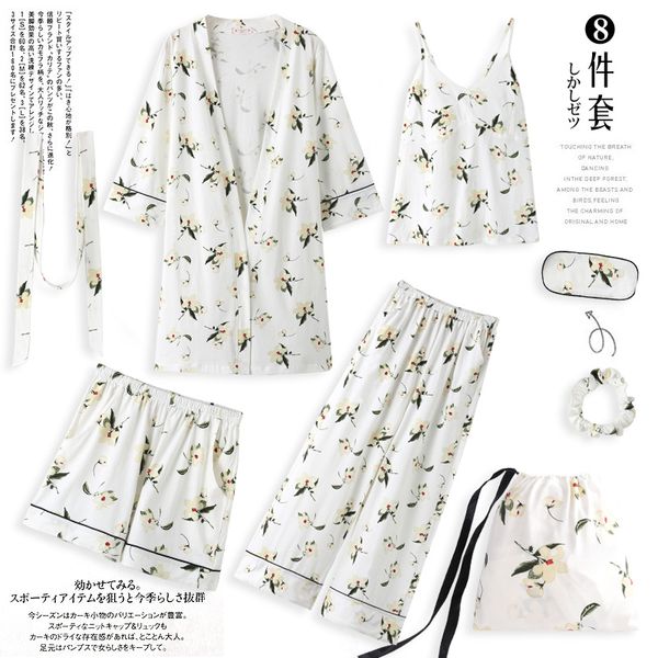 cute pure pattern pyjamas women 7 pcs pajamas sets 2019 spring summer full shorts long sleeve robe sleepwear suit night homewear, Blue;gray
cute pure pattern pyjamas women 7 pcs pajamas sets 2019 spring summer full shorts long sleeve robe sleepwear suit night homewear, Blue;gray