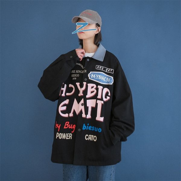 2020 spring and autumn new trend letter printing wild jacket fashion casual loose lapel jacket black / khaki /sky blue m-2xl, Black;brown
2020 spring and autumn new trend letter printing wild jacket fashion casual loose lapel jacket black / khaki /sky blue m-2xl, Black;brown