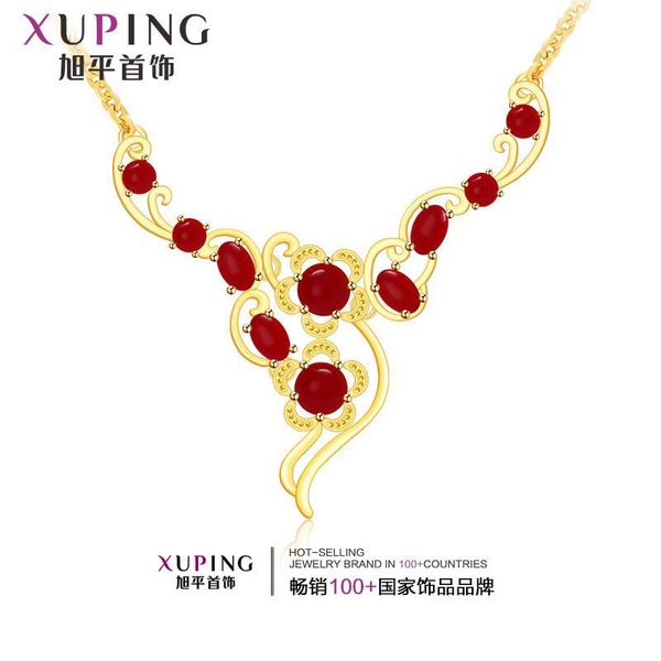 Xuping jewelry goldplated retro Necklace womens short collarbone Necklace inlaid with artificial gem accessories
Xuping jewelry goldplated retro Necklace womens short collarbone Necklace inlaid with artificial gem accessories