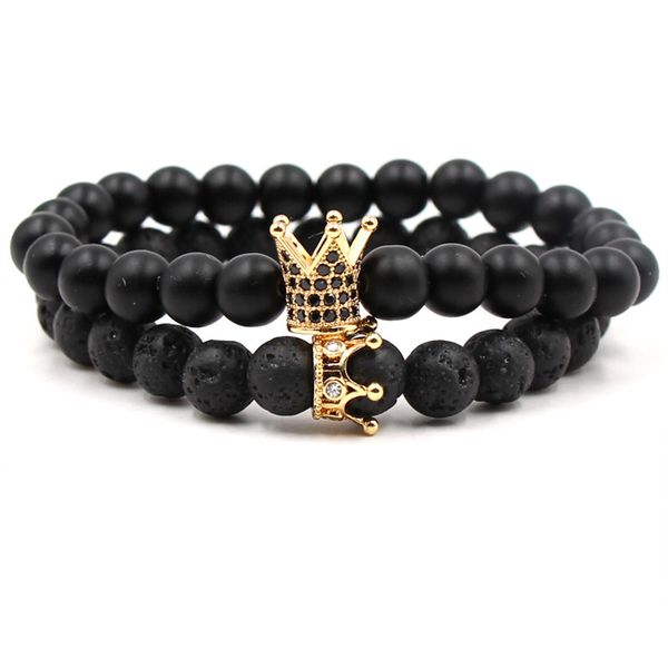 2pc/set fashion crown bracelet zircon bracelet 8mm lava stone natural stone designer jewelry women men bracelet couples bracelets, Black
2pc/set fashion crown bracelet zircon bracelet 8mm lava stone natural stone designer jewelry women men bracelet couples bracelets, Black