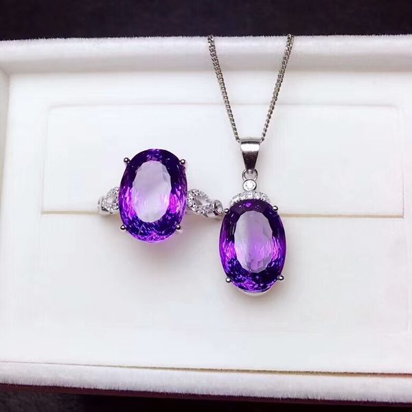 meibapj natural amethyst fine jewelry set 925 pure silver necklace and ring suit for women, Black
meibapj natural amethyst fine jewelry set 925 pure silver necklace and ring suit for women, Black