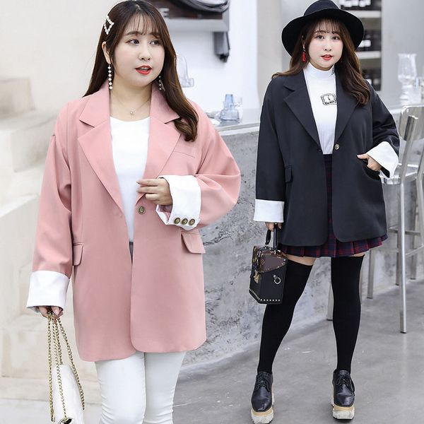 women's suits & blazers womens plus size jackets for women 4xl long casual loose black coat office lady youth style fashion, White;black
women's suits & blazers womens plus size jackets for women 4xl long casual loose black coat office lady youth style fashion, White;black