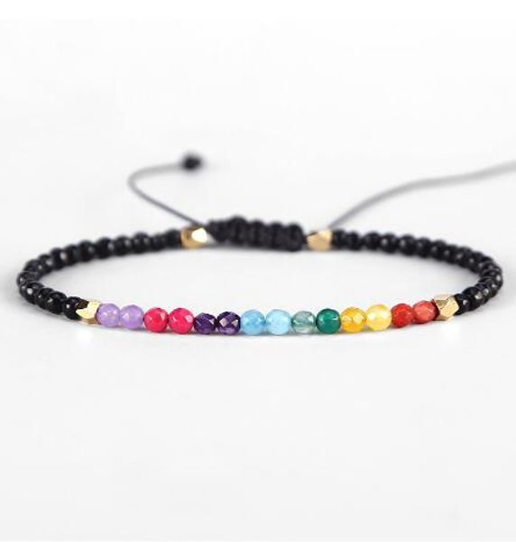 lucky stone beads simple bracelet 3mm beads adjustable bohemia buddhism women 7 chakra bracelets yoga om charm gb1154, Black
lucky stone beads simple bracelet 3mm beads adjustable bohemia buddhism women 7 chakra bracelets yoga om charm gb1154, Black