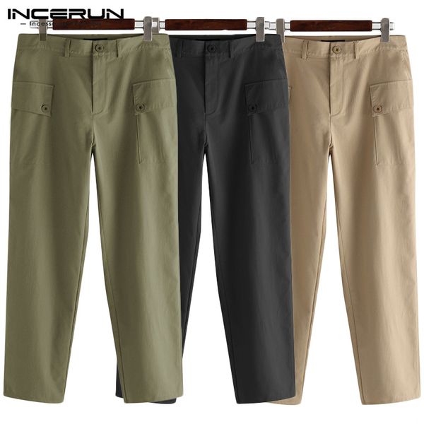 incerun men cargo pants joggers pockets button streetwear solid color casual long trousers loose pantalones hombre plus size 5xl, Black
incerun men cargo pants joggers pockets button streetwear solid color casual long trousers loose pantalones hombre plus size 5xl, Black