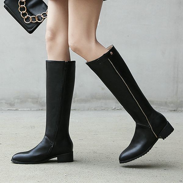 2019 fashion autumn winter women knee high boots comfort round toe women zipper square heel boots black white
2019 fashion autumn winter women knee high boots comfort round toe women zipper square heel boots black white