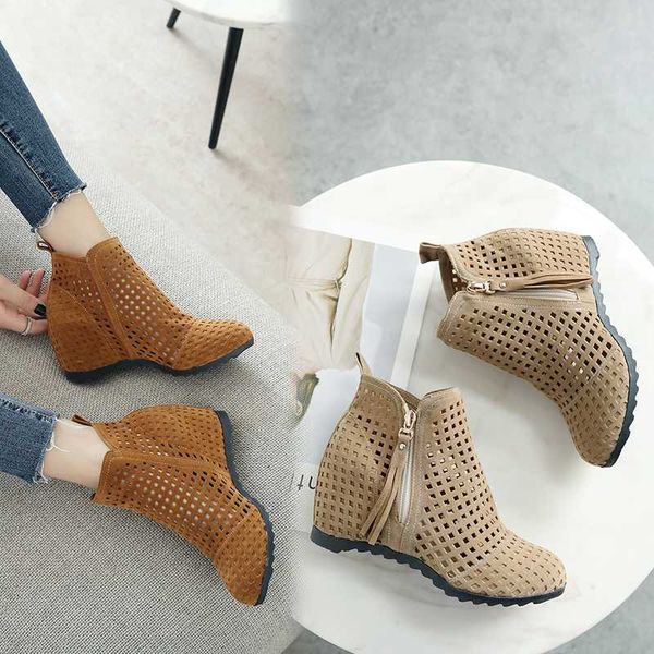 2020 new women summer boots heel hidden wedges cutout boots autumn round head women's black size 34-43 botas mujer 2019
2020 new women summer boots heel hidden wedges cutout boots autumn round head women's black size 34-43 botas mujer 2019
