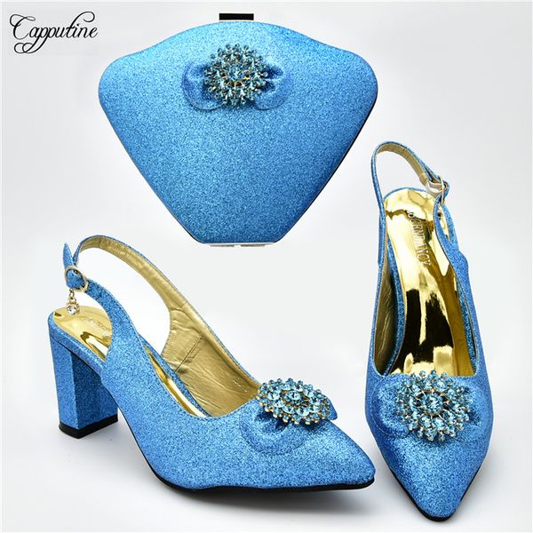 elegant evening party high heel pointed toe sandal shoes and purse bag set for weddding/party 108-6 in sky blue, heel height 7cm, Black
elegant evening party high heel pointed toe sandal shoes and purse bag set for weddding/party 108-6 in sky blue, heel height 7cm, Black