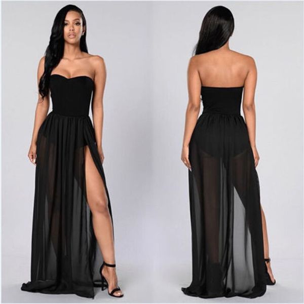 women high waist mesh skirts empire see through sheer side split skirt solid transparent chiffon maxi long skirt summer cover up, Black
women high waist mesh skirts empire see through sheer side split skirt solid transparent chiffon maxi long skirt summer cover up, Black