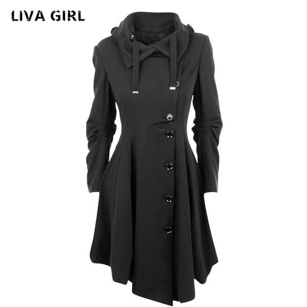 2017 fashion long medieval trench woolen coat women winter black stand collar gothic overcoat elegant women coat vintage female, Tan;black
2017 fashion long medieval trench woolen coat women winter black stand collar gothic overcoat elegant women coat vintage female, Tan;black